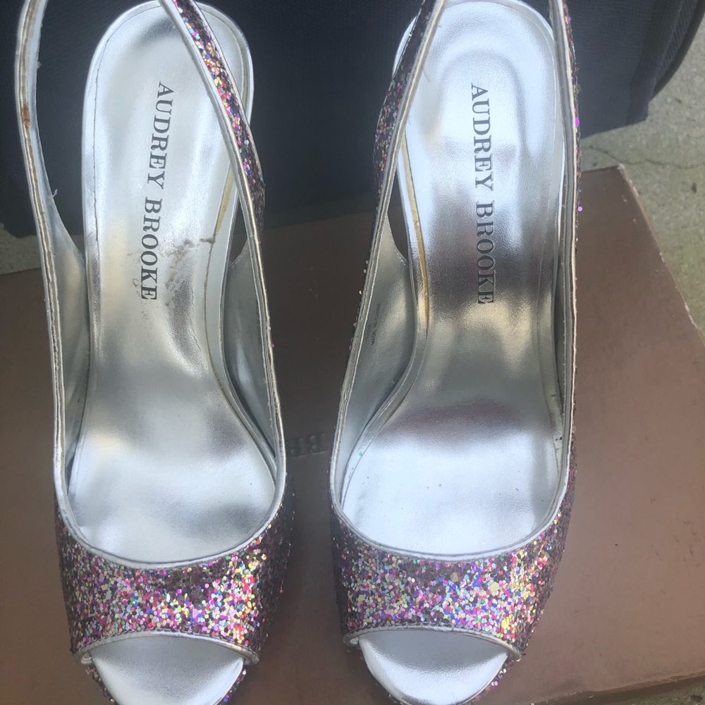 Audrey Brook size 6.5 multi color Glitter heels